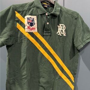 Ralph Lauren Dark Green Polo with Yellow Stripes